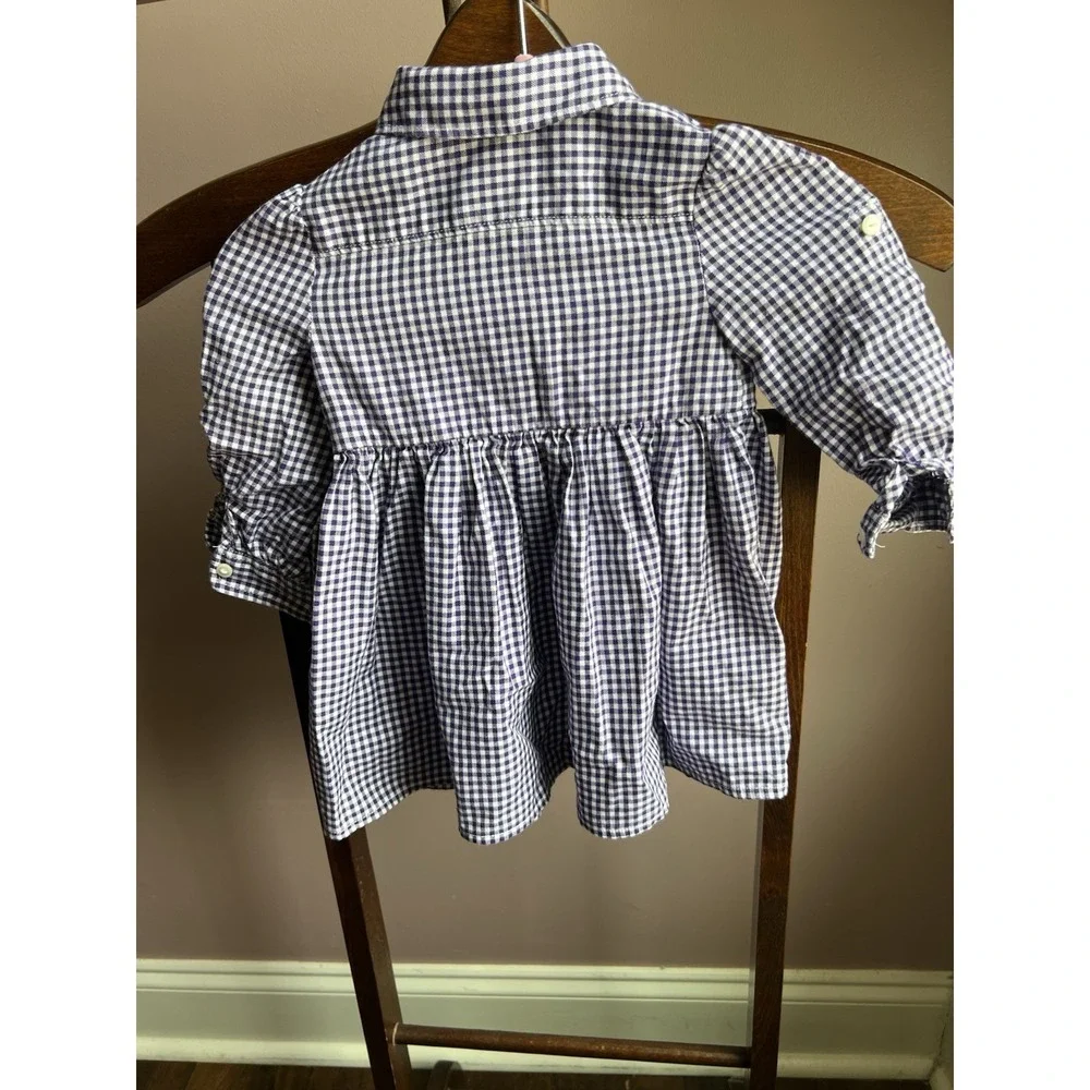 Ralph Lauren Baby Girls Purple Gingham Print Dress W/ Bloomers Size 9‎ Months